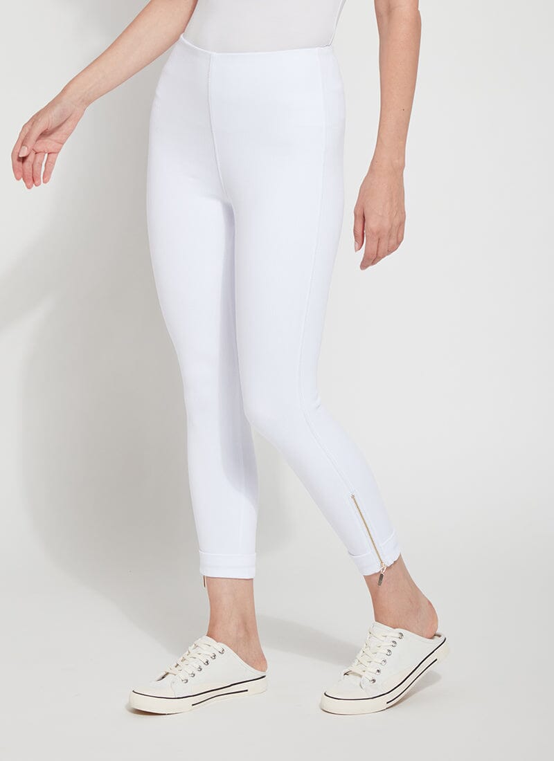 Cropped Zip Hem Denim White (24