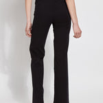 color=Black, back view, denim trouser with smooth fitting easy styling, smoothing waistband
