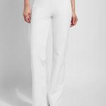 color=White, front view, denim trouser with smooth fitting easy styling, smoothing waistband