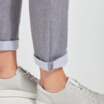 color=Uptown Grey, Cuff detail of uptown grey, 4-way stretch, relaxed boyfriend denim jean legging