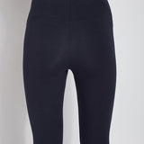 color=Midnight, rear detail, stretch cotton leggings, yoga pants, with smoothing comfort waistband and lifting, contouring seaming