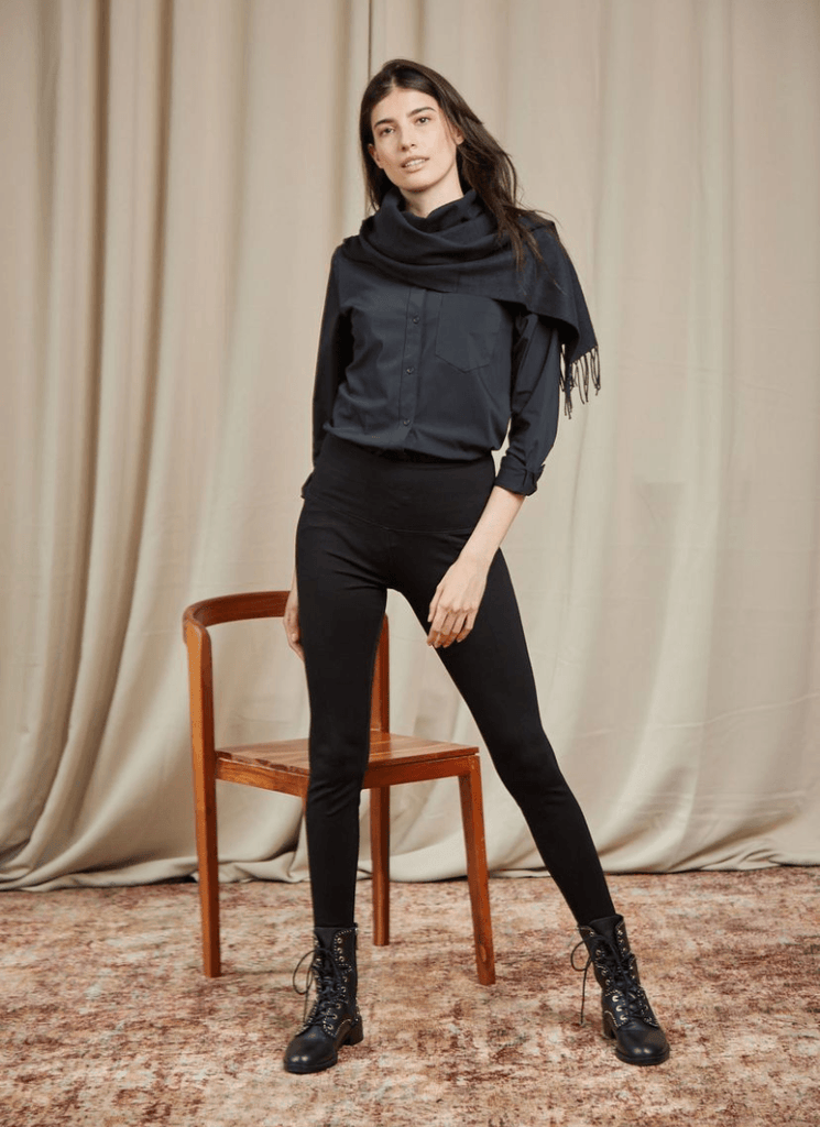 French Laundry Women's Legging With Side Seam Lattice Detail 