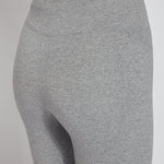 color=Grey Melange, back detail, stretch cotton leggings, yoga pants, with smoothing comfort waistband and lifting, contouring seaming