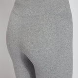 color=Grey Melange, back detail, stretch cotton leggings, yoga pants, with smoothing comfort waistband and lifting, contouring seaming