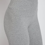 color=Grey Melange, angled front detail, stretch cotton leggings, yoga pants, with smoothing comfort waistband and lifting, contouring seaming