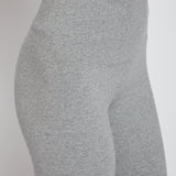 color=Grey Melange, angled front detail, stretch cotton leggings, yoga pants, with smoothing comfort waistband and lifting, contouring seaming