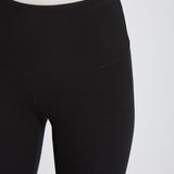 color=Black, front waist detail, stretch cotton leggings, yoga pants, with smoothing comfort waistband and lifting, contouring seaming