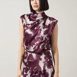 Rosalind High Neck Draped Blouse