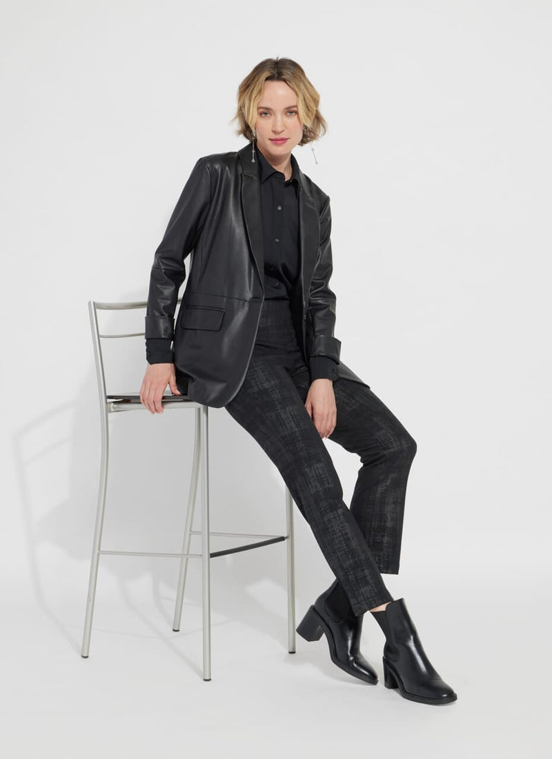 Vegan leather outlet blazer