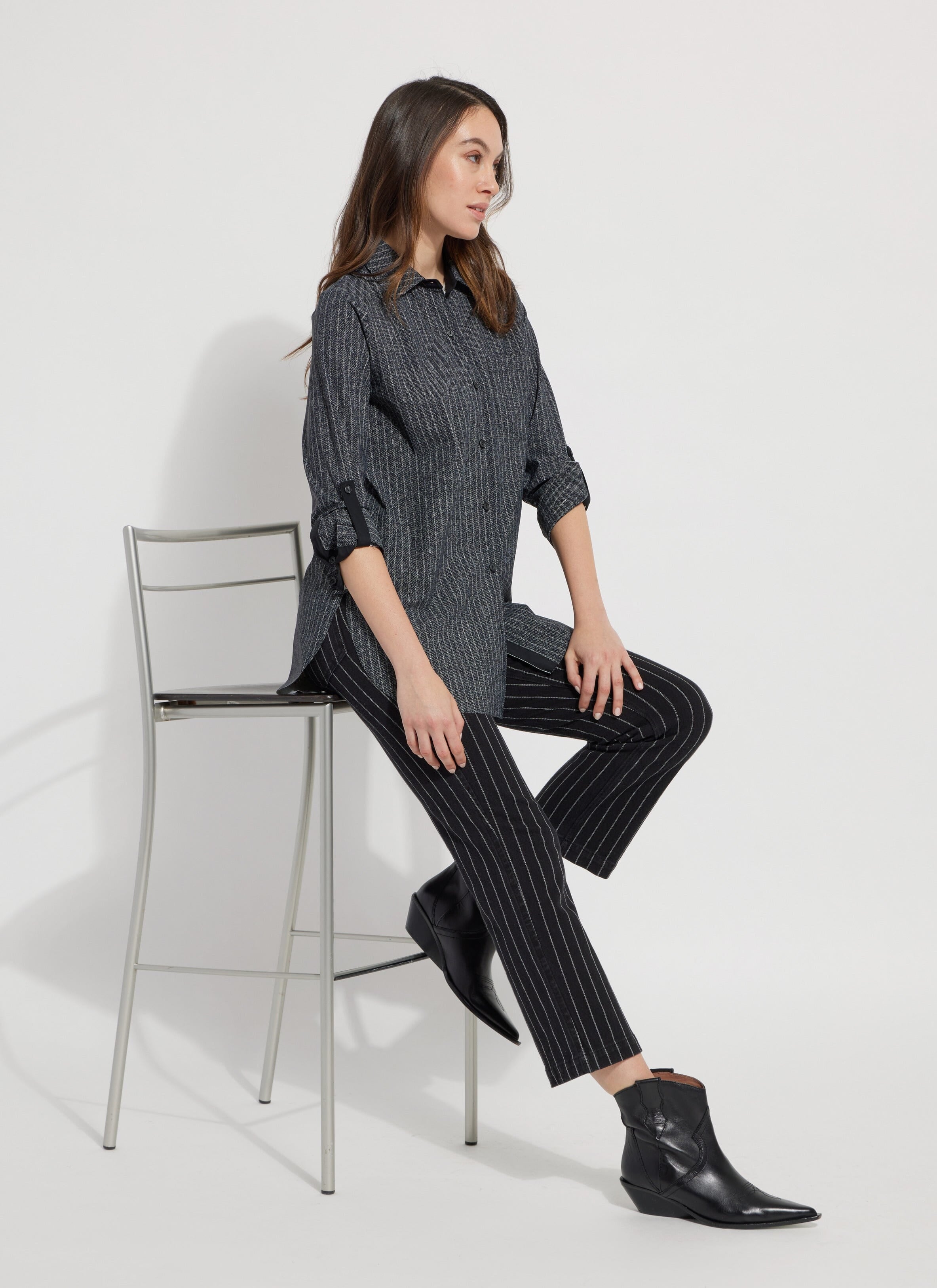 color=Midtown Black Pinstripe