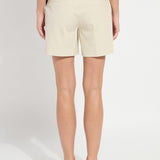 Amanda Twill Short - Sleek Beige (6" Inseam)