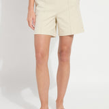 Amanda Twill Short - Sleek Beige (6" Inseam)