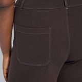 Erin Hi Waist Wide Leg Denim Curvy - Double Espresso (28" Inseam)