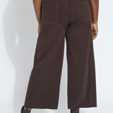 Erin Hi Waist Wide Leg Denim Curvy - Double Espresso (28" Inseam)
