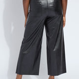 Vegan Leather Wide Leg Curvy (28" Inseam)