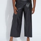 Vegan Leather Wide Leg Curvy (28" Inseam)