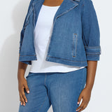 Jeanne Cropped Tencel Denim Trench Curvy