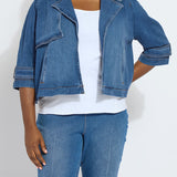 Jeanne Cropped Tencel Denim Trench Curvy