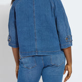 Jeanne Cropped Tencel Denim Trench Curvy