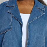 Jeanne Cropped Tencel Denim Trench Curvy