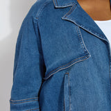 Jeanne Cropped Tencel Denim Trench Curvy