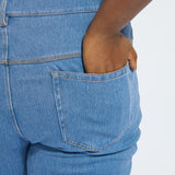 Yori Eyelet Straight Leg Crop Denim (Curvy Size, 26" Inseam)