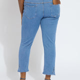 Yori Eyelet Straight Leg Crop Denim (Curvy Size, 26" Inseam)