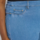 Yori Eyelet Straight Leg Crop Denim (Curvy Size, 26" Inseam)