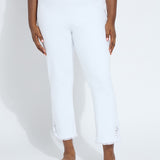 Yori Eyelet Straight Leg Crop Denim (Curvy Size, 26" Inseam)