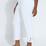 Yori Eyelet Straight Leg Crop Denim (Curvy Size, 26" Inseam)
