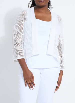 Elera Linen Mesh Cardigan Curvy