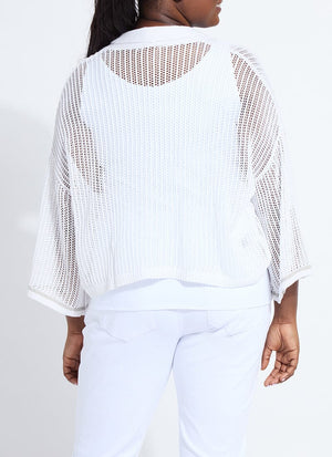 Elera Linen Mesh Cardigan Curvy