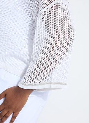 Elera Linen Mesh Cardigan Curvy