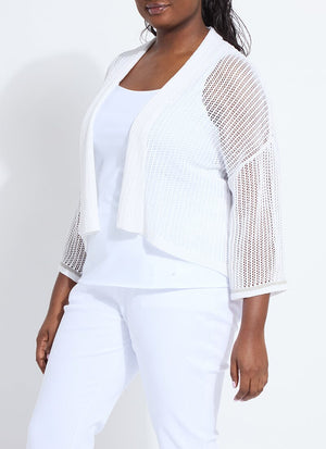 Elera Linen Mesh Cardigan Curvy