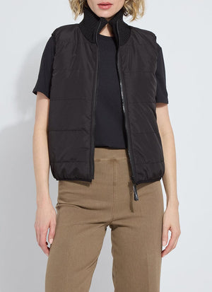 Prudence Reversible Puffer Sweater Vest Curvy