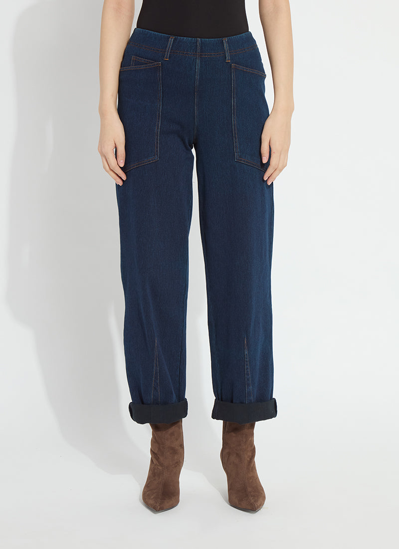 Penelope Curved Cuffed Denim (27" Inseam (cuffed) | 31" Inseam (uncuffed))