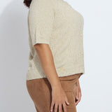 Kennedy Short Sleeve Lurex Feather Cardigan Curvy