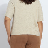 Kennedy Short Sleeve Lurex Feather Cardigan Curvy
