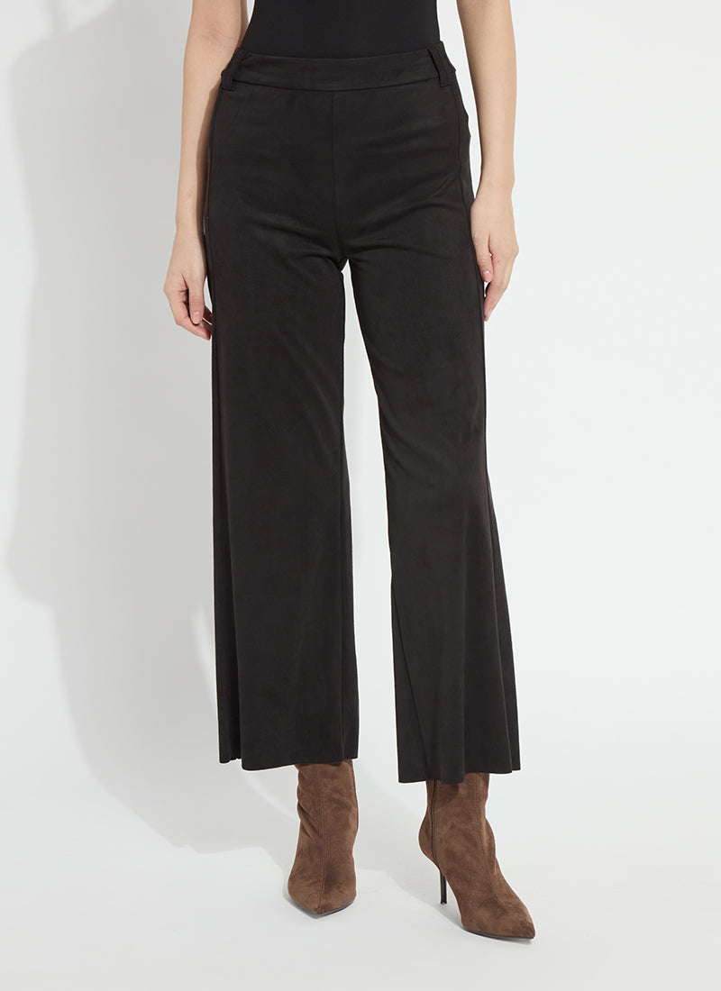 Vionette Vegan Suede Wide Leg Trouser (28" Inseam)