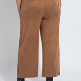 Vionette Vegan Suede Wide Leg Trouser Curvy (28" Inseam)