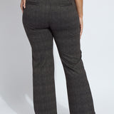 Patterned Hi Waist Ponte Trouser with Satin Piping Curvy (32.5" Inseam)