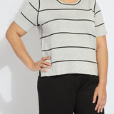 Odessa Reversible Knit Short Sleeve Tee Curvy