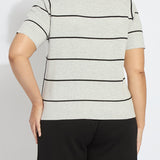 Odessa Reversible Knit Short Sleeve Tee Curvy