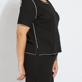 Odessa Reversible Knit Short Sleeve Tee Curvy