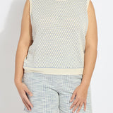 Claire Textured Mesh Sweater Shell Curvy
