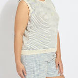 Claire Textured Mesh Sweater Shell Curvy