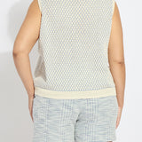 Claire Textured Mesh Sweater Shell Curvy