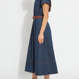 Zelda Midi Belted Denim Dress