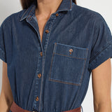 Zelda Midi Belted Denim Dress