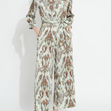 Dahlia Belted Satin Wide Leg Jumpsuit